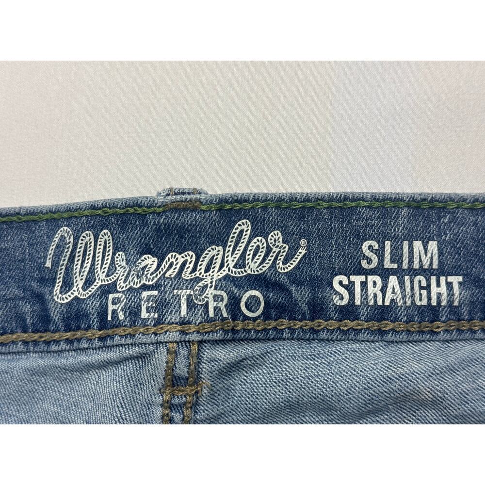 Wrangler Retro Men's Slim Straight Leg Blue Jeans - Size Tag Removed (34x35) - Picture 4 of 5